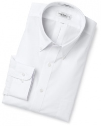 Van Heusen Men's Poplin Solid Long Sleeve Button Down Collar Shirt,White,18 36/37