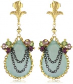 Azaara Romantic Arabella Blue Chalcedony Drop Earrings