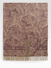 Subtle paisley jacquard and modern Etro logos adorn this lightweight throw in fine Italian wool.Fringed endsEdge logo details59 x 75WoolDry cleanMade in Italy