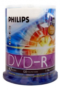 DVD-R 4.7GB DATA 120MIN VID 16X 100-Spindle