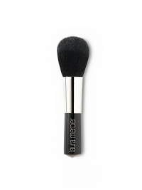 A black goat hair brush designed with a round head and no flat edges to easily buff Mineral Powder SPF 15 onto skin. Dab brush in Mineral Powder SPF 15, dust of excess and lightly apply powder all over face. 