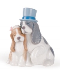 Two sweet pups take a much-needed nap. A perfect accent for any tabletop or mantlepiece. 4-3/4 x 4