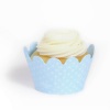 Dress My Cupcake Maya Mini Powder Blue Cupcake Wrappers, Set of 18