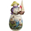 Jim Shore Heartwood Creek Coastal Snowman Holding Sailboat Figurine, 10 Inches