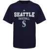 MLB Majestic Seattle Mariners Youth Kings of Swing T-Shirt - Navy Blue (Medium)