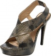 Diane von Furstenberg Women's Zia II Slingback Sandal,Grey Stone Snake Print,9 M US