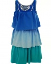 Flowers by Zoe Sequin Sleeveless Tiered Dress Blue 5