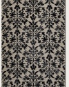 Couristan Everest 6316/6333 Retro Damask Area Rug - Grey/Black