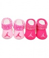 Jordan 0-6 Months Elephant Cuff 2 Pack Booties (0-6 Months, Pink)