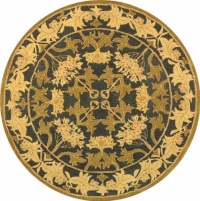 Safavieh AN541A Anatolia Collection 4-Feet Handmade Hand-Spun Wool Round Area Rug, Navy and Sage