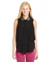 XOXO Juniors Cascade Collar Embellished Blouse, Black, Small