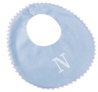 Princess Linens Garden Pique Bib, 2-pack - Baby Blue with White Rick Rack Trim-N