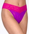 Hanky Panky Signature Lace Colorplay Original Rise Thong, One Size, Hot Lilac / Pink