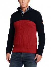 Nautica Men's Button Mockneck Cardigan Stitch Sweater