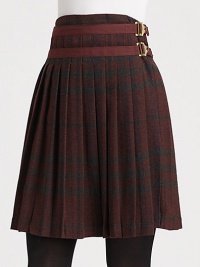 From its check print to its classic kilt silhouette, this wool-blend skirt has the distinguishable look of Burberry Brit.Pleated designAllover printFully linedAbout 19 long74% wool/20% polyamide/5% cotton/1% elastaneDry cleanImported Model shown is 5'10 (177cm) wearing US size 4. 