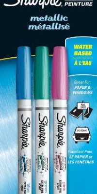 Sanford Sharpie Extra-Fine Metallic Paint Pen, Pink/Blue/Green