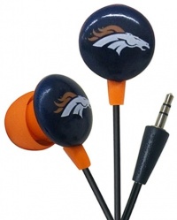 iHip NFF10200DEB NFL Denver Broncos Mini Ear Buds, Blue/Orange