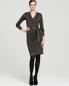 The timeless DIANE von FURSTENBERG wrap dress, updated in glimmering metallic for the social whirlwind of fall to come.