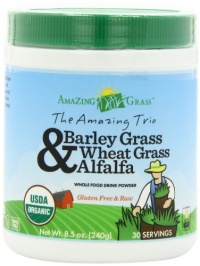 Amazing Grass Amazing Trio Powder Alfalfa, Barley & Wheat Grass-30 Servings, 8.5-Ounce