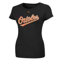 MLB Baltimore Orioles Adam Jones Black Crew Neck Women's T-Shirt, Black