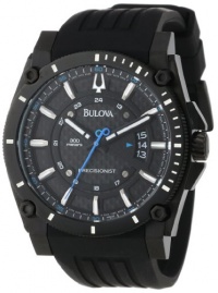 Bulova Men's 98B142 Precisionist Champlain Black Dial Rubber Strap Watch