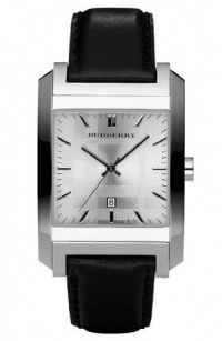 Burberry Swiss Made Check Leather Strap Watch for Men / Unisex Watch