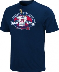 Chipper Jones Navy #10 Majestic Atlanta Braves Commemorative Logo T-Shirt