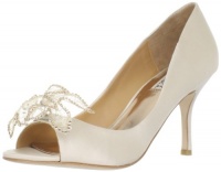 Badgley Mischka Women's Regine Open-Toe Pump,Cream,8 M US