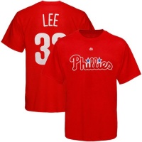 Cliff Lee Philadelphia Phillies Majestic Red MLB Player T-shirt