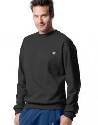 Champion Men's Champion Eco Fleece Crew Sweatshirt, Black, Large