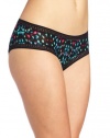 OnGossamer Women's Triple Twist Mesh Boyshort Panty, City Lights, M