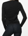 Ralph Lauren Womens Black Long-Sleeve T-Shirt In Small