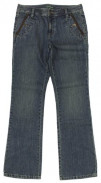 Lauren Jeans Co. Women's Lyndsey Leather-Trim Bootcut Jeans