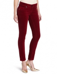 Seven7 Women's Cord Skinny Jean 77 Pocket, Red, 4