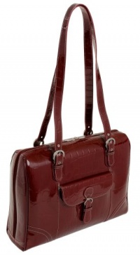 Siamod 35256 Molinelli Italian Leather Ladies Laptop Tote (Cherry Red)