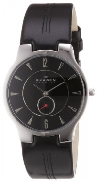 Skagen Men's 433LSLB Black Leather Watch