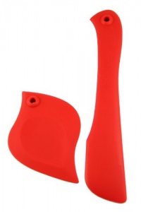 Make My Day Two Birds Silicone Spatula and Scraper Set, Red