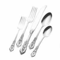 Wallace Rose Point 5-Piece Flatware Place Setting, Dinner Size