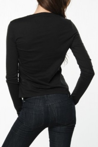 Ralph Lauren Womens Black Long-Sleeve T-Shirt In Small