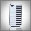 Piano Keyboard on Black Flexa flexible silicone soft skin case cover for Apple iPhone 4 4G 4S