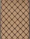 7'10 x 10'8 Rectangular Surya Area Rug PRT1025-710108 Natural/Chocolate Color Machine Made Turkey Portera Collection Indoor/Outdoor