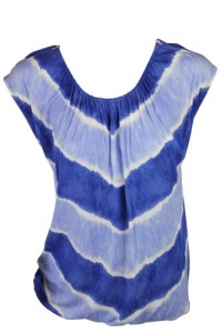 INC International Concepts Womens Petite Chevron Tie Dye Top