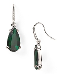 Richly hued stones framed in plated silver compose a pair of French wire earrings with heirloom elegance. From Carolee.