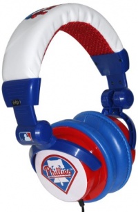 iHip Philadelphia Phillies MLB10279PHL DJ Style Headphone with Splitter and Volume Control (Blue/Red/White)