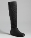 These tall, flat boots feature a casual shape and appeal that's simply Elieen Fisher.