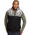 You'll be stylin' as you swagger confidently in this fitted puffer vest by Eck Unltd.