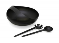 Joseph Joseph Salad Bowl and Servers, Salad Bowl and 2-Piece Server Set, Black