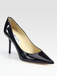 From the 24:7 Collection. Subtle sophistication-- patent leather design with a timeless point toe and substantial heel. Self-covered heel, 3½ (90mm)Patent leather upperLeather liningBuffed leather solePadded insoleMade in ItalyOUR FIT MODEL RECOMMENDS ordering one size up as this style runs small. 