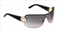 Gucci GG4224/S Sunglasses - 0BLS Gold Shiny Black (EU Gray Gradient Lens) - 74mm