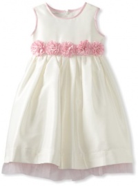 Jayne Copeland Girls 2-6X Faux Silk Dress, Ivory, 4